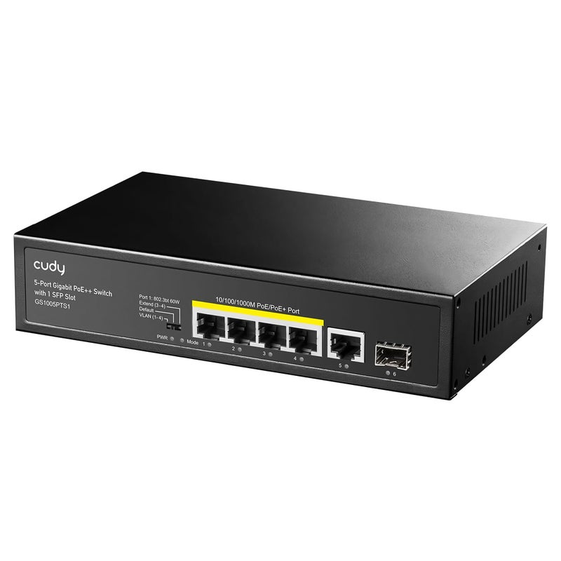 Cudy GS1005P 5 Port Gigabit PoE Switch, 4 PoE+ @60W, Desktop/Wall, Plug and Play, Sturdy Metal w/ Shielded Ports, Fanless, Traffic Optimization - Image 4